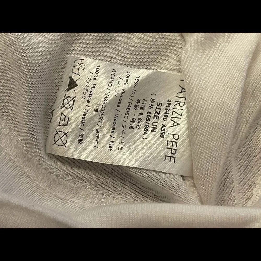 NWT Patrizia Pepe Super Soft Viscose White Tee Shirt Size U - Picture 7 of 10
